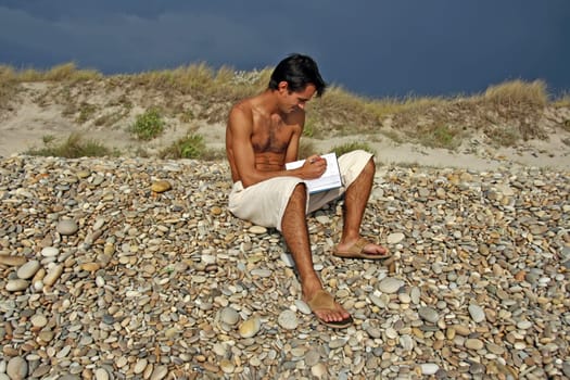 man on the beach