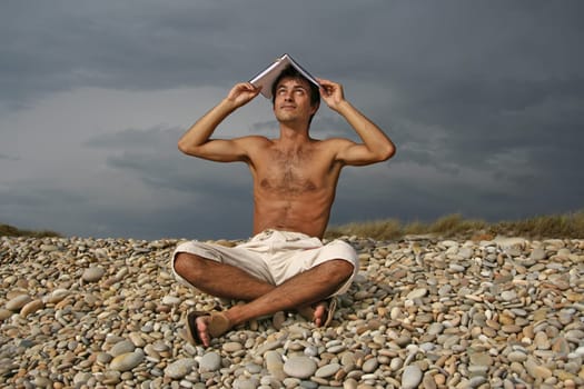 man on the beach