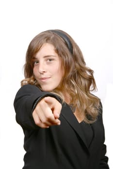 Beautiful woman on a white background