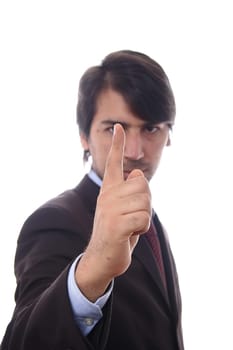 Young business men portrait on white..