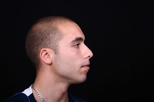Bad boy on a black background