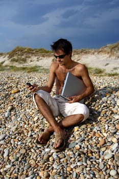 man on the beach