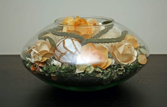 glass vase with flowers