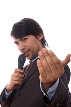 Young man singing