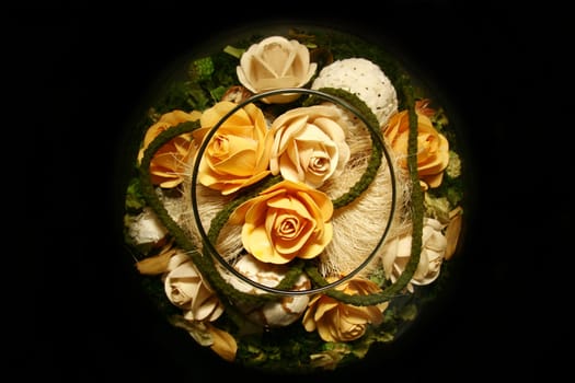 glass vase with flowers