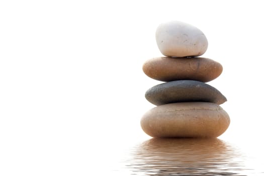Pile of balanced sand stones isolated