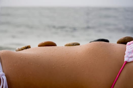 Girl getting a stone