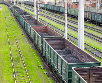 Photo of Goods wagons with coal dust, Odessa railway station