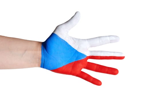 czech hand, isolated on white