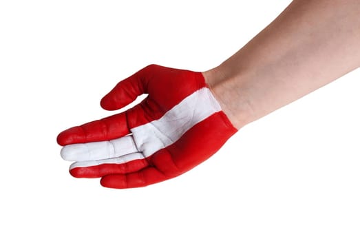 a hand symbolizing austrian support, isolated