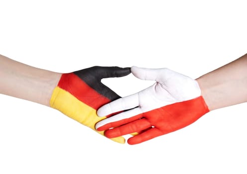a handshake between germany and poland