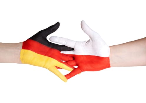 handshake symbolizing partnership between germany and poland