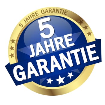Button with banner " 5 YEARS WARRANTY """