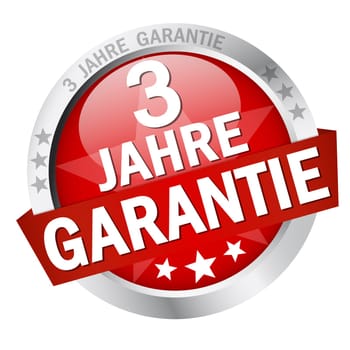 Button with banner " 3 YEARS WARRANTY """