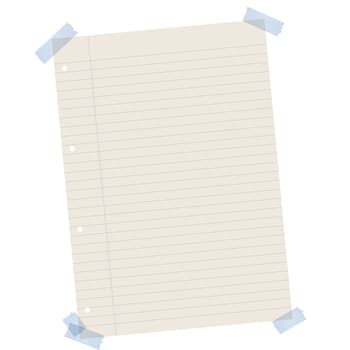Recycled paper lined with coloured adhesive strips