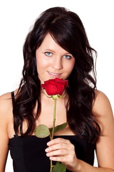Young woman with rose