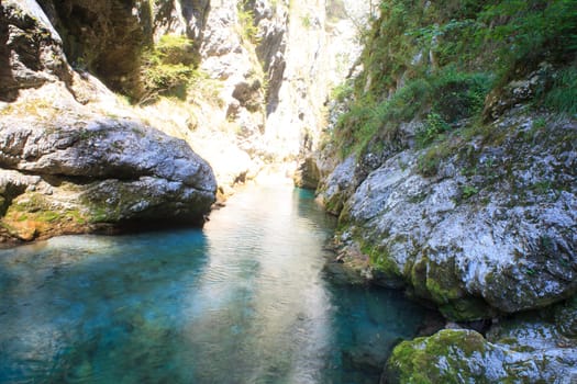 View of the Tolminska korita in Slovenia