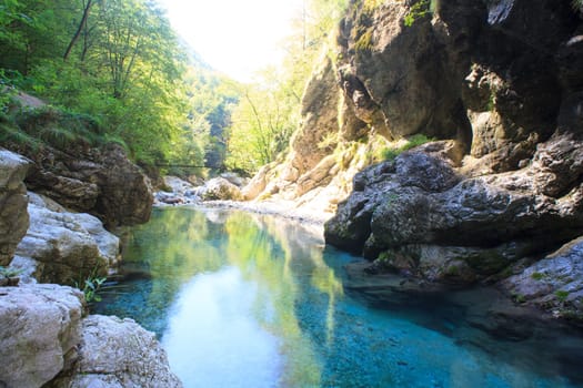 View of the Tolminska korita in Slovenia