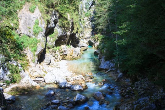 View of the Tolminska korita in Slovenia