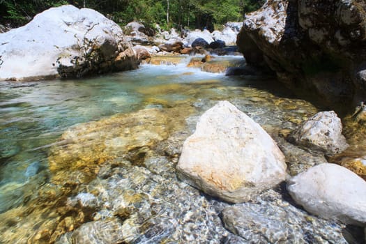 View of the Tolminska korita in Slovenia