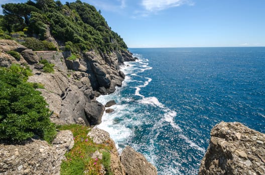stretch of coast to Portofino in Italy