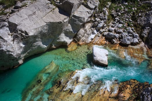 View of Soca river in Slovenia, Europe