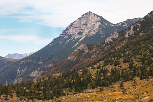 View of Tolminska Migovec mountain, Slovenia