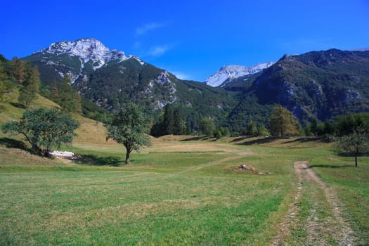 View of Tolminska Migovec mountain, Slovenia