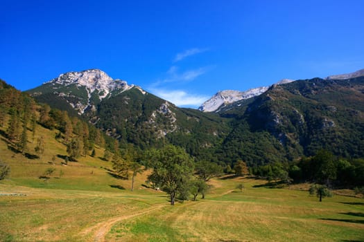 View of Tolminska Migovec mountain, Slovenia
