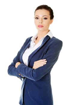 portrait of a young businesswoman isolated on white