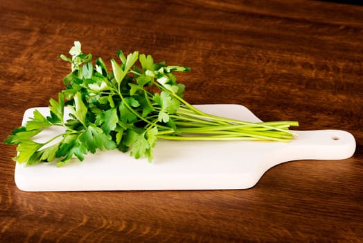 green parsley on table