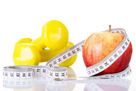 apple for diet concept isolated on white