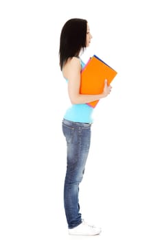 student girl isolated on white