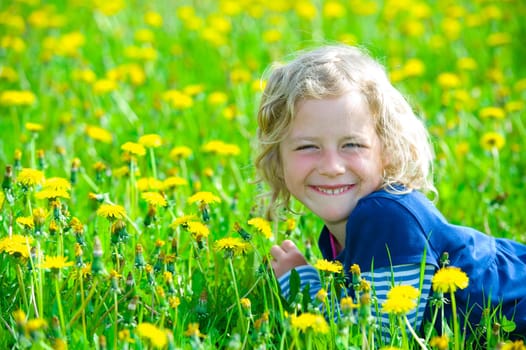 girl in a spring field