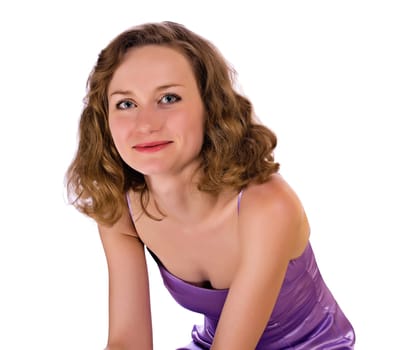 The girl in the purple dress, isolated