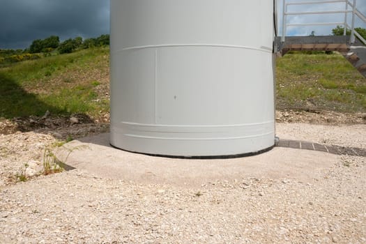 base of a wind turbine in Italy