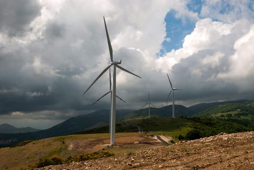 wind turbine in Salerno in Italy