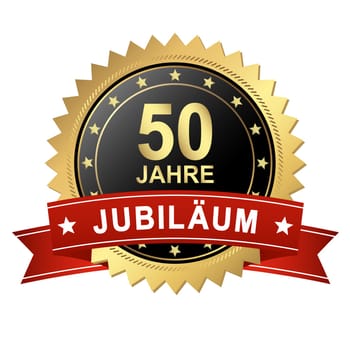 Button with banner - 50th anniversary