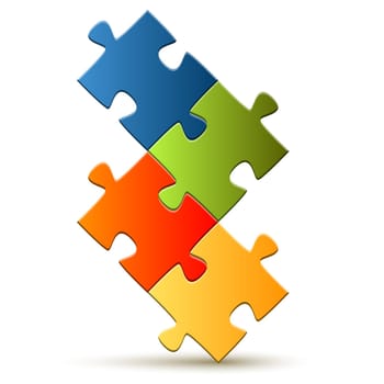 Puzzle - 4 pieces put together