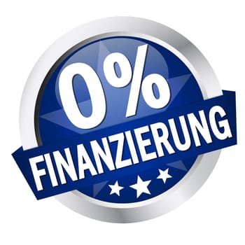 Button with banner " 0% FINANCING """