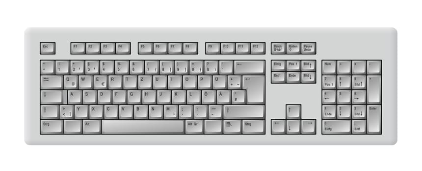 Computer keyboard grey