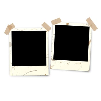 2 Polaroid soiled with adhesive strips