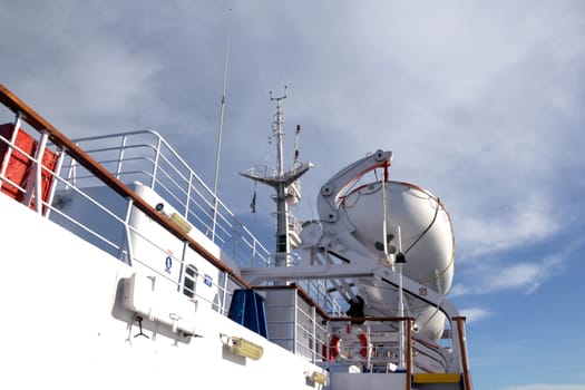 Safety equipment on a ferry boat