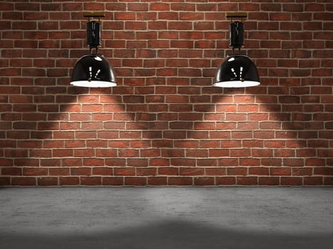 Two lamps illuminating a room