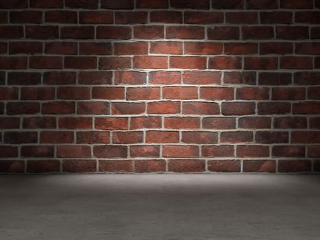 Brick wall concrete floor background