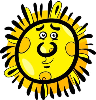 Cartoon Illustration of Funny Sun Comic Mascot Character