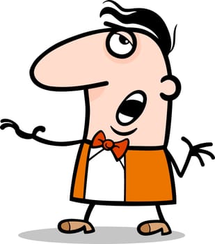 Cartoon Illustration of Funny Romantic Man Comic Character