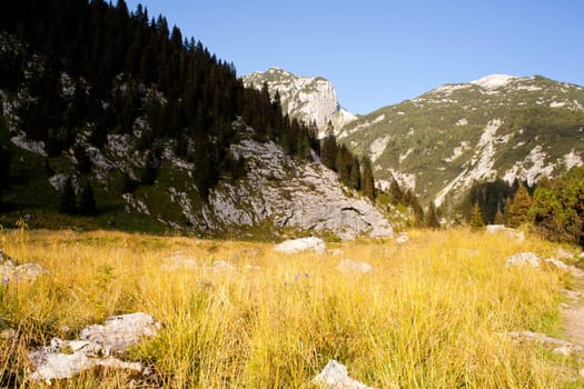 View of Krn mountain, Slovenian julian alps