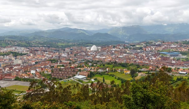 Panoramic view of the city of Oviedo, Asturias, Spain
