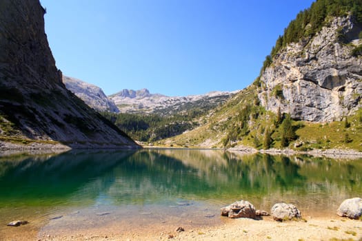 View of krnsko lake in the summer, Slovenia - Europe